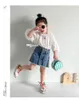 Girls plaid round handtassen 2023 lente zomer Koreaanse persoonlijkheidsbrief geprinte kinderen cross-body accessoires veranderen portemonnee f1605