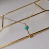 45cm vergulde ketting met hanger turquoise sieraden kettingen choker Dubbele ring link ontwerper sieraden Medaillon bangle liefde horloges vrouwen heren paar Feest widding