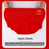 Kvinnors trosor 4st underkläder trosor kvinnor kinesiska kinesiska röda hög midja bomullsflickor sexiga trosor sömlösa plus storlek underbyxor shorts kvinnlig 230327
