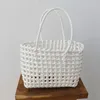 Пляжные сумки, корейские ins Woven Basket Handbasket PP купить овощные женщины сумочки 230327
