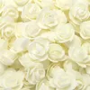 Flores decorativas grinaldas 50pcs 6-7cm mini cabeças de flores de rosa artificial para festa de casamento decoração de DIY acessórios falsos bouquet cr.