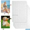 Blancs de sublimation A4 120 pièces Puzzles vierges papier carton bricolage presse à chaud artisanat 12 pièces Puzzle 80 pièces 40 pièces 12 Dhhzi