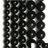 Stone 8Mm Natural Black Obsidian Round Loose Beads 15 Strand 4 6 8 10 12 14Mm Pick Size For Jewelry Making Drop Delivery 202 Dhij2