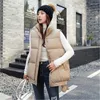 Gilet da donna Gilet da donna in cotone con cerniera tinta unita Gilet da donna Gilet invernale da donna Giacca senza maniche imbottita casual da donna