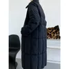 Women's Trench Coats Long Straight Winter Coat Down Jacket Parka With Belt Casual Women Parkas Pockets Lapel Collar Stylish Oute