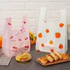 Gift Wrap 50pc Supermarket Shopping Bag Thickened Plastic With Handle For Wedding Candy Bread Fruit And Food Takeaway Packaging