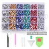 Décorations Nail Art 16500pcsset Cristaux Strass Ongles 25mm Flatback Coloré Paillettes Gemmes Nail Charms Accessoires DIY 3D Nail Art Décorations 230325