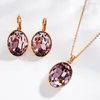 Brincos de colar Jóias de tendências 2023 jóias de pingentes de cingoras ovais feitas com cristal austríaco para mulheres Bijoux Gift
