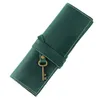 Estuches para lápices Estuche para lápices de cuero con capa superior de piel de vaca Estudiantes escolares para niños y niñas Cortina para bolígrafos Paquete retro simple Estuche para lápices Unisex 230327