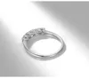 Anneaux de bande Original sans allergie couleur or blanc bague en argent tibétain incrusté 5pcs 3mm bague en zircon bague de fiançailles de mariage pour les femmes G230327