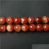 Pedras de 8mm de 8mm de listra laranja vermelha e contas soltas 4 6 8 10 12 mm Tamanho da seleção para jóias Fazendo entrega de gota 202 DHSPV