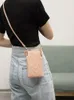 イブニングバッグ韓国ファッション多機能クロスボディショルダーバッグジッパーピュアカラーミニ財布財布スレッド携帯電話