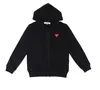 Sweatshirts Designer Herren Hoodies Com des Garcons spielen Sweatshirt CDG Red Heart Zip Up Hoodie Brand Navy Blue Size XL