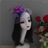 Headpieces Women's Hat Flower Feather Hairpin Wedding Party Bride's Mesh Veil Headdress