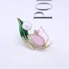 Brooches Ajojewel Enamel Tulip Jewelry For Women Suit Collar Simulated-pearl Flower Brooch High Fashion Gift Wholesale