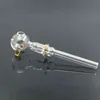 Wholesale Multi-colors Glass Pipes Oil Burners about 14cm Length 30mm Diameter Good Airflow Smoking Pipe with Color Glass Balancer Cheapest