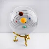 Dekorativa föremål Figurer 80mm Colorful Crystal Solar System Ball Miniature Planets Model Glass Globe Home Decoration Sphere Ornament Gift Souvenir 230327