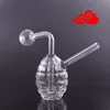 Vente en gros Creative Forme de Grenade Effacer mini verre Brûleur à mazout Pipe Eau dab rig Bong Fumer accessoire