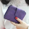 Cartera Vintage mate para mujer, bolso 2020 de marca de lujo para mujer, bolso informal de cuero con cierre y cremallera, bolso de mano corto, monedero pequeño sólido para mujer G230327