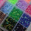 Nail Art Decorations 24000pcs 3mm Resin Non fix Rhinestones 24*1000 Mix Jelly Colorful Nail Art FlatBack Glitters Gems Stones In 24Girds Box * 230325