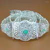 Belts Sunspicems Gold Silver Color Morocco Caftan Belt Mint Green Arabic Women Dress Bride Metal Waist Chain Adjustable Length