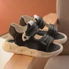 Sandały Sandały Sandały Dziewczynki Baby Girl Buty stały kolor skórzany oddychanie Sneakers