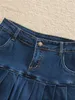 Jupes Jupe en jean avec volants 6XL 7XL Harajuku Y2K jean patineuse femme taille haute bas femme décontracté plissé Micro Mini court Jurken 230327