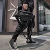 Bel çantaları 2023 Yansıtıcı Messenger çanta bayanlar pu mektup desen moda unisex sokak giymek göğüs hip hop rahat seyahat