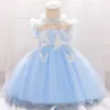 Girl's Dresses Baby Girls Christening Gowns born Lace Princess For 1 Year Birthday Party Easter Costume Infant 230327