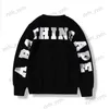 Men's Hoodies Sweatshirts APE Small Mark Ape Man Back Star Sky Letter Print Men's and Women's Loose Size Casual Round Neck Cotton Sweater Men's T230327