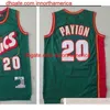 Maglia da basket retrò Gary 20 Payton Maglia da uomo vintage Giallo Bianco Ray 34 Allen Kevin 35 Durant Rosso Verde Shaw 40 Kemp Maglie