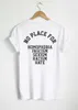 Mäns T-skjortor Ingen plats för homofobi Fascism Sexism Rasism Hat T-shirt Tryck på den bakre bomulls fritiden Kortärmad O-hals