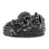 Bb Simon Belts Top Quality Luxury Designer Belt Punk Rhinestone Belts Skull Western Rhinestone Belts Luxury Strap Diamond Black Belt Skull Studded Belts for Men