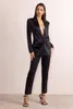 Cool Noir Mère de la Mariée Pantalon Costumes Dames Femmes Soirée Formelle Blazer Porter Slim Fit 2 Pièces