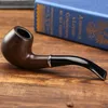 Smoking Pipes Smoking 5533 entry-level gum wood resin pipe with a short curved wood-like stem metal pot