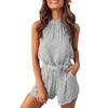 Jumpsuits voor dames rompers strandstijl casual rekbaar bodysuit simpel stip patroon sexy zwartloze overalls hoogwaardige vrouwen