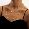 Naszyjniki wisiorek kubańskie perły grubia łańcuchowa głowa urody Naszyjnik Kobiety Vintage Choker Jewelry Akcesoria