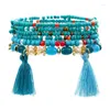 Charm Bracelets ZOSHI Fashion Vintage Ethnic Multilayer Big Beads Boho Statement Flower Bangles For Women Jewelry