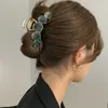 Pinces à cheveux en acrylique pour femmes, cinq rondes épissées, en alliage, grande griffe de cheveux, motif Floral, cercle, épingles à cheveux moyennes, queue de cheval, coiffure, bijoux