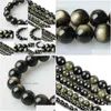 Stone Fctory Price Natural Gold Obsidian Round Loose Beads 16 Strand 6 8 10 12 Mm Pick Size For Jewelry Making Diy Drop Deliver Dhs5U