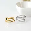 Bandringen MSX Vintage Twist roestvrijstalen ring Romeinse cijfers Gold Silver Plating Finger Ring Kleine kubieke zirkoon trouwringen voor vrouwen G230327