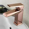 Badkamer wastafel kranen rosé goud vergulde stijl messing fauct water tap art short wash bekken bassin kraan mixer antiek koperen toilet