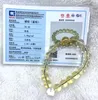 Strand -certificaat 12 mm Natuurlijke paarse Mexicaanse barnsteen bijenwas armband