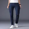 Herenbroek Heren klassieke solide kleur zomer dunne casual broek zakelijke mode rek katoen slanke merk broek mannelijke 7 kleuren 230327