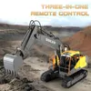 RC Robot 2.4G 3in1 Alloy Excavator 1 16 17ch Big Trucks Simulation Remote Control 3Type Engineer Vehicle Toys E568 230327