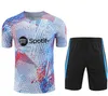 2324 Men Short sleeve tracksuit 2022 Soccer training suit t-shirt shorts football uniform set Shorts zip Benzema Mbappe Lewandowski