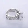 Wedding Rings Classic Solitaire Band Ring For Women Geometric Shiny Cubic Zirconia Engagement Top Kwaliteit vrouwelijke luxe sieraden