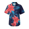 Camicette da donna Camicie a maniche corte estive con stampa floreale Camicie abbottonate alla moda da donna e top a tunica Hawaii per vacanze casual
