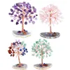 Outra decoração da casa Super Mini Crystal Money Tree Copper Wire embrulhado W AGate Slice Base Gemstone Reiki Chakra Feng Shui Trees 230327