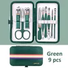 Nagel manicure set 919pcset nagelsnijder set roestvrij staal nagel knippers ingesteld met vouwzak manicure kits schaar make -up schoonheid gereedschap 230325